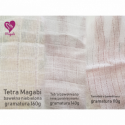 Tetra 60tka 160g, bawełna niebielona, pieluszka tetrowa Magabi